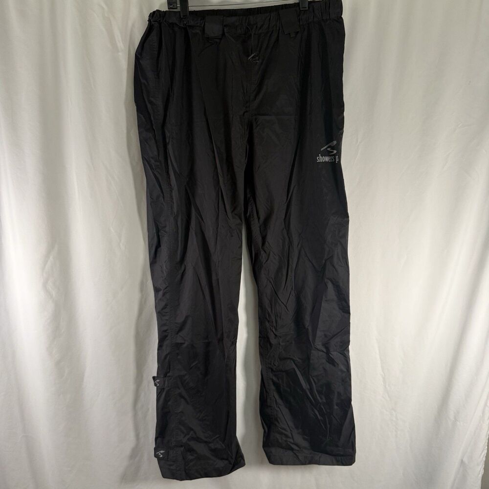 Showers Pass Cycling Rain Pants Men's XXL Black Pull On Elastic Waist Nylon